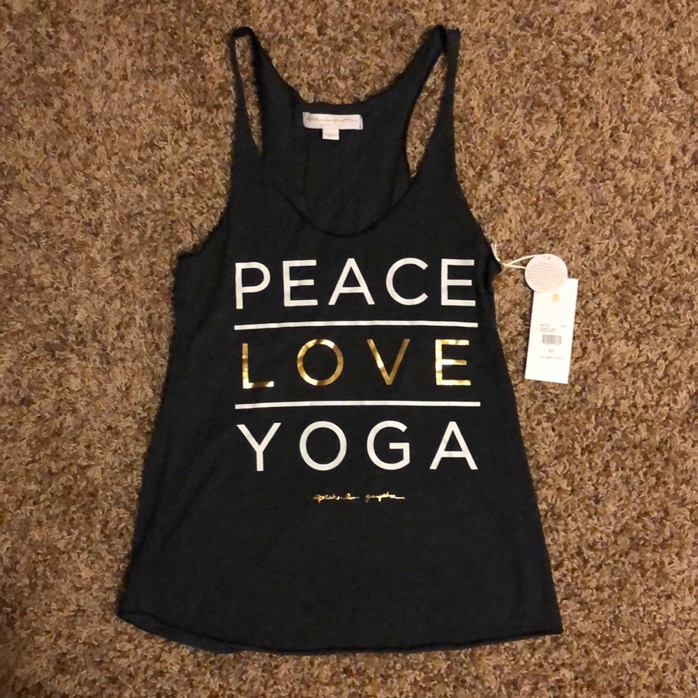 XS NWT Peace, Love, Yoga Tank